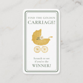 Golden Carriage Scratch-Off Game Sage Green Winner Visitkort