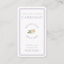 Golden Carriage Scratch-Off | Lavender Non-Winner Visitkort