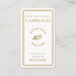 Golden Carriage Scratch-Off Neutral Non-Winner Visitkort