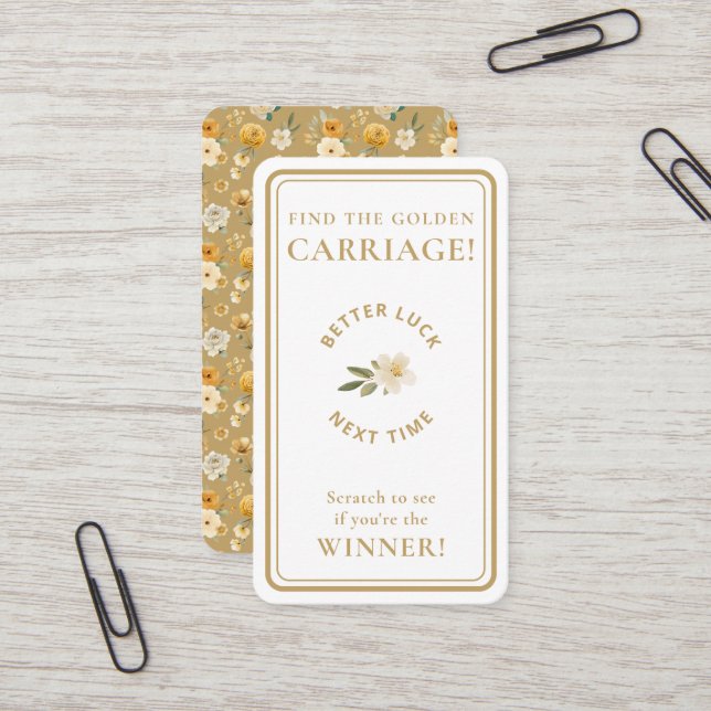 Golden Carriage Scratch-Off Neutral Non-Winner  Visitkort (Fram/Back In Situ)