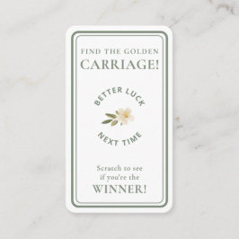 Golden Carriage Scratch-Off Sage Green Non-Winner Visitkort