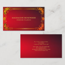 Golden Carved Regal Flowers Ram på Bright Red