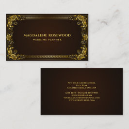 Golden Carved Regal Flowers Ram Visitkort