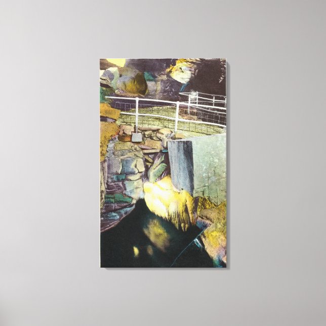 Golden Cascade och Natural Bridge View Canvastryck (Framsida)