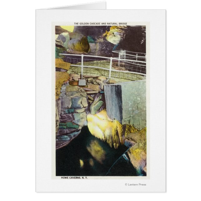 Golden Cascade och Natural Bridge View Hälsningskort (Framsidan)