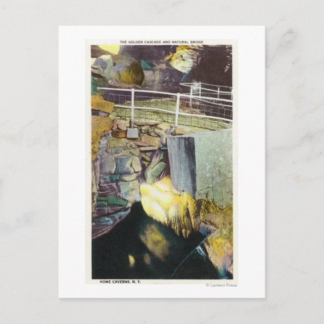 Golden Cascade och Natural Bridge View Vykort (Framsida)