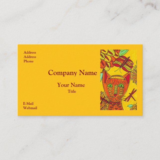 Golden Cat Business Cards Visitkort (Framsida)