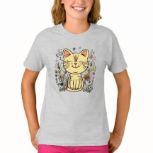 Golden Cat | Elegant Cat Art T-Shirt