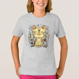 Golden Cat | Elegant Cat Art T-Shirt