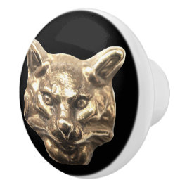 Golden Cat – goldene Katze – vergoldeter Kater Knopp