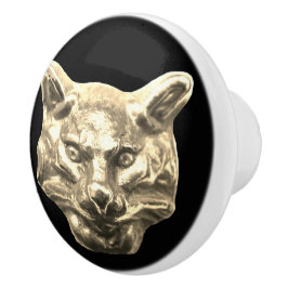 Golden Cat – goldene Katze – vergoldeter Kater Knopp