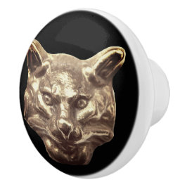 Golden Cat – goldene Katze – vergoldeter Kater Knopp