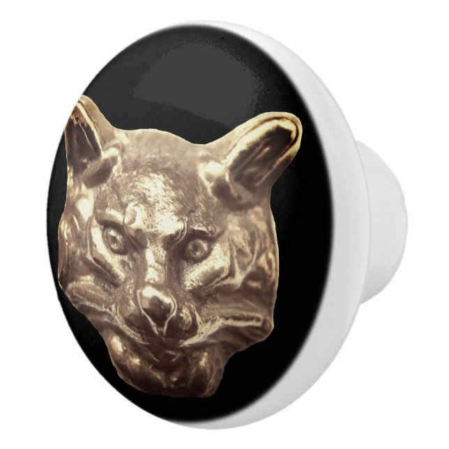 Golden Cat – goldene Katze – vergoldeter Kater Knopp (Höger)