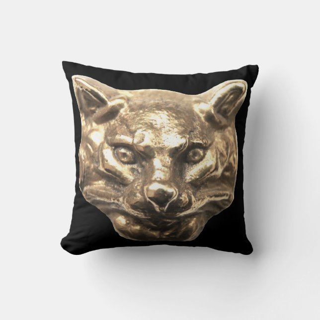 Golden Cat – goldene Katze – vergoldeter Kater Kudde (Framsida)