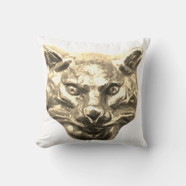 Golden Cat – goldene Katze – vergoldeter Kater Kudde (Framsida)