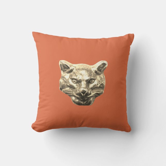 Golden Cat – goldene Katze – vergoldeter Kater Kudde (Framsida)