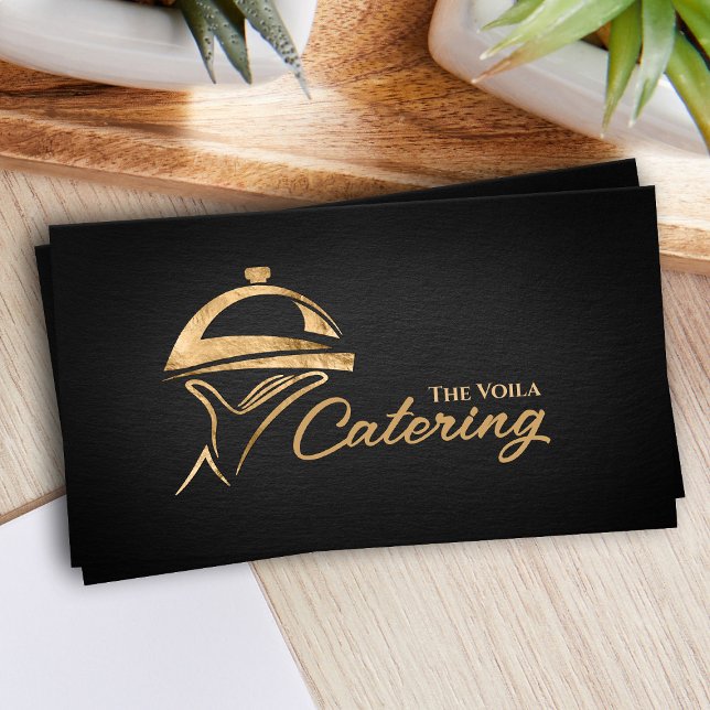 Golden Catering Fack Ornament Visitkort (Skapare uppladdad)