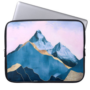 Golden Celestial Peaks Watercolor Laptop Fodral