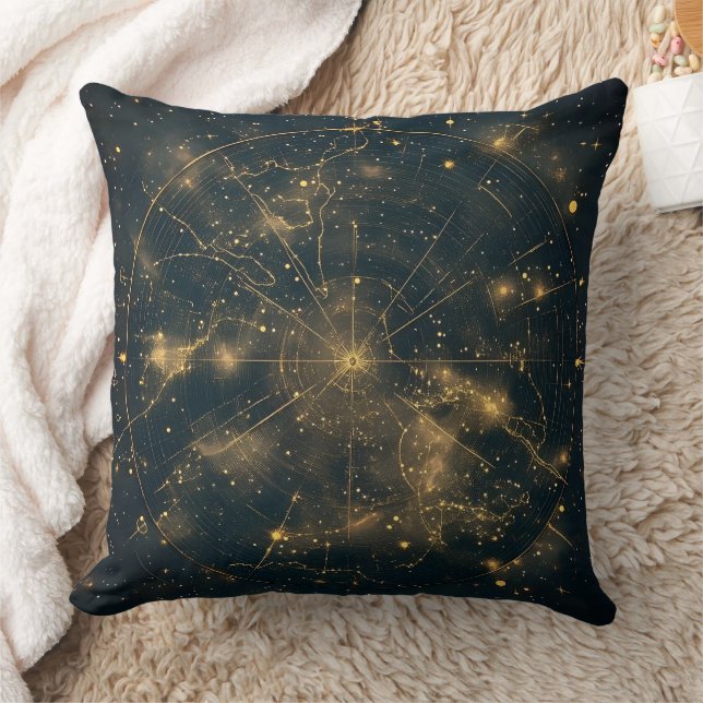 Golden Celestial Star Karta (5) Kudde (Filt)