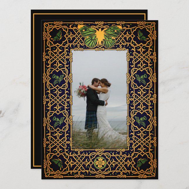 Golden Celtic Knot Inbjudningar (Fram/baksida)