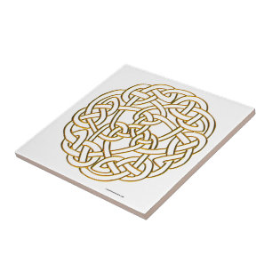 Golden Celtic Knot Kakelplatta