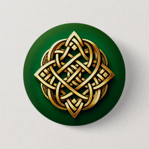 Golden Celtic Knot on Grönt Knapp