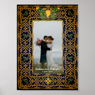 Golden Celtic Knot Ram Poster