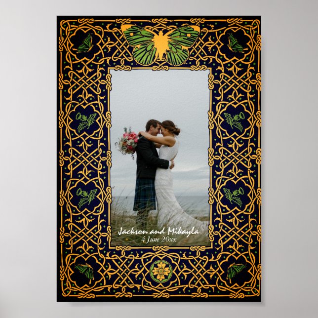 Golden Celtic Knot Ram Poster (Framsidan)