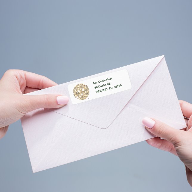 Golden Celtic Knot Returadress Etikett (Skapare uppladdad)