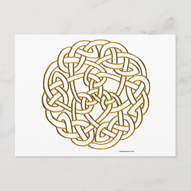 Golden Celtic Knot Vykort (Framsida)