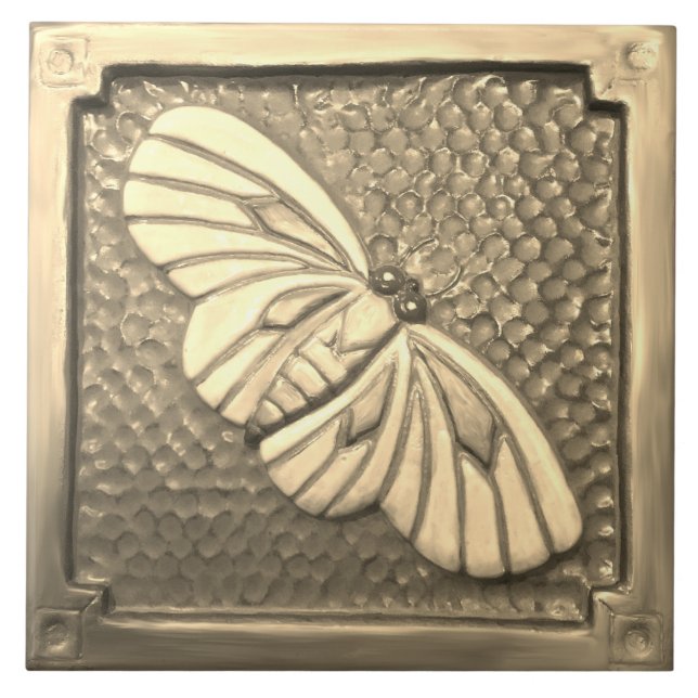Golden Ceramic Tile Crateur Moth Kakelplatta (Framsidan)
