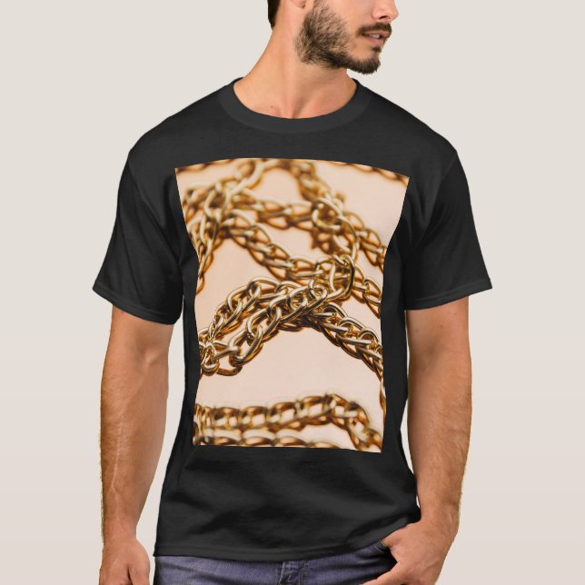 Golden Chains, Reflective Yta Luxury. T Shirt (Framsida)