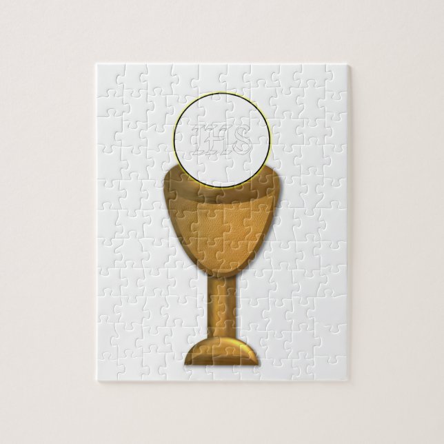 Golden Chalice and Host - Heliga Communion Pussel (Vertikal)
