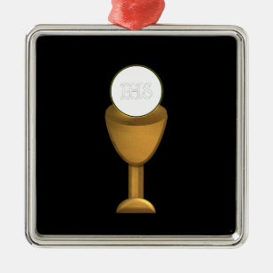 Golden Chalice och Host - Heliga Communice Julgransprydnad Metall