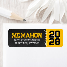 Golden Chalkboard Studenten Returadress Etikett