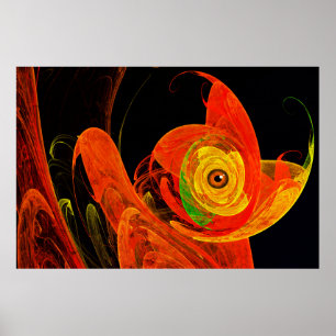 Golden Chameleon på Dawn Fractal Art Poster
