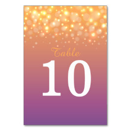 Golden champagne bubbles Bröllop bordsnummer