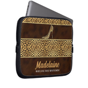 Golden Cheetah Hues in Vild Animal Print Laptop Fodral
