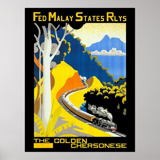 Golden Chersonese, Malaysia, järnväg, tåg Poster (Framsidan)