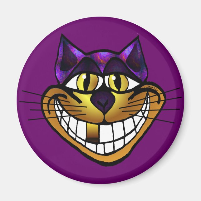 Golden Cheshire Cat Magnet (Framsidan)