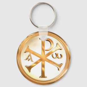 Golden Chi-Rho Nyckelring