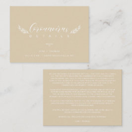 Golden Chic Wedding Minimalist Coronavirus Details Tilläggskort