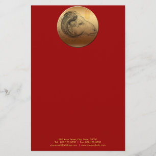 Golden China Ram Year eller Birthday stationage Brevpapper