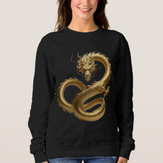 Golden Chinese Dragon Art | Mythical Creature Fant T Shirt