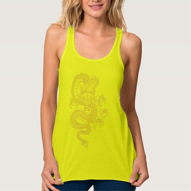 Golden Chinese drake Linne Med Racerback (Framsida)
