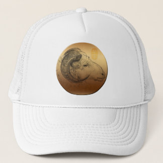 Golden Chinese Ram Year Zodiac Birthday Hat Keps