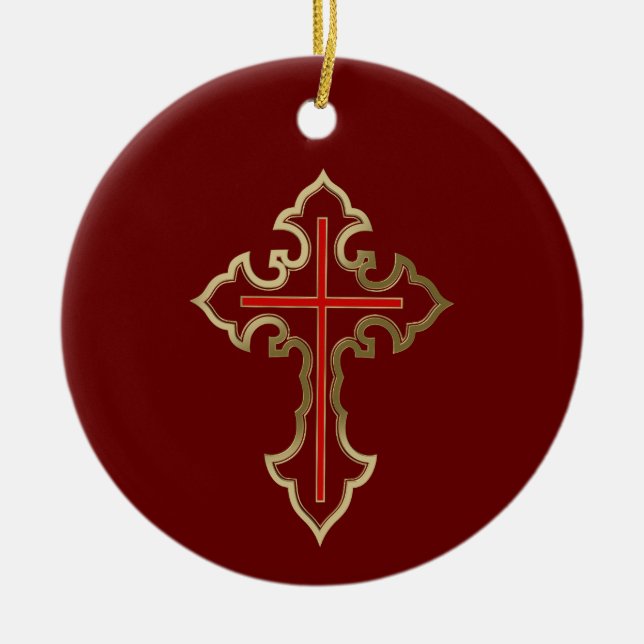 Golden Christian kor Julgransprydnad Keramik (Framsidan)