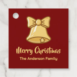 Golden Christmas Bell Icon Gåvor Etiketter