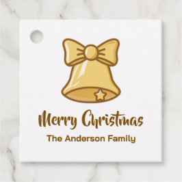 Golden Christmas Bell Icon Gåvor Etiketter