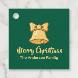 Golden Christmas Bell Icon Gåvor Etiketter